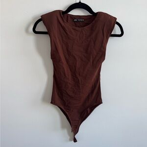 Zara Size S Chocolate Brown Bodysuit